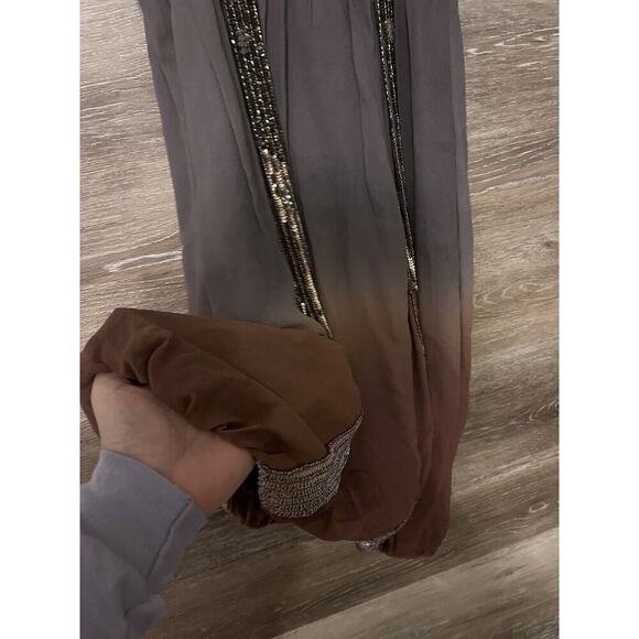 Vintage Y2K Sue Wong Mini Dress Bow Brown Ombre Sequin Bubble Hem 100% Silk Sz 4 - Picture 10 of 11